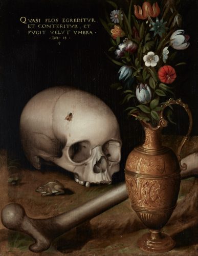 Unbekannt_Vanitasstilleben mit Totenkopf und Blumenstrauß © MKK, Jürgen Spiler